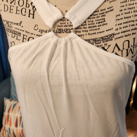 Women's White XLg Halter Neck Maxi Dress - Picture 1 of 6